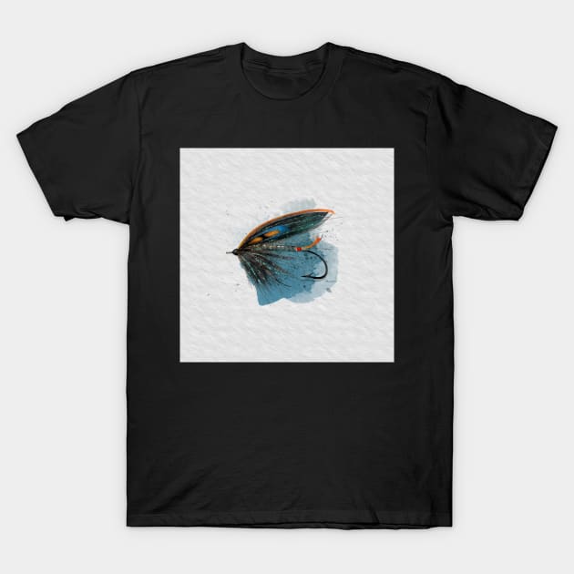 Black Salmon Fly No.11 T-Shirt by MikaelJenei